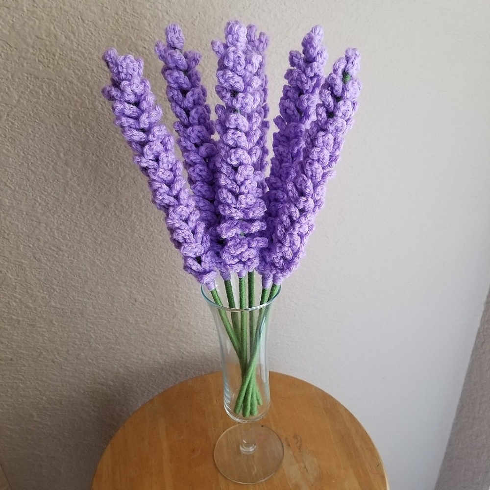 Crochet Lavender Flower Bouquet